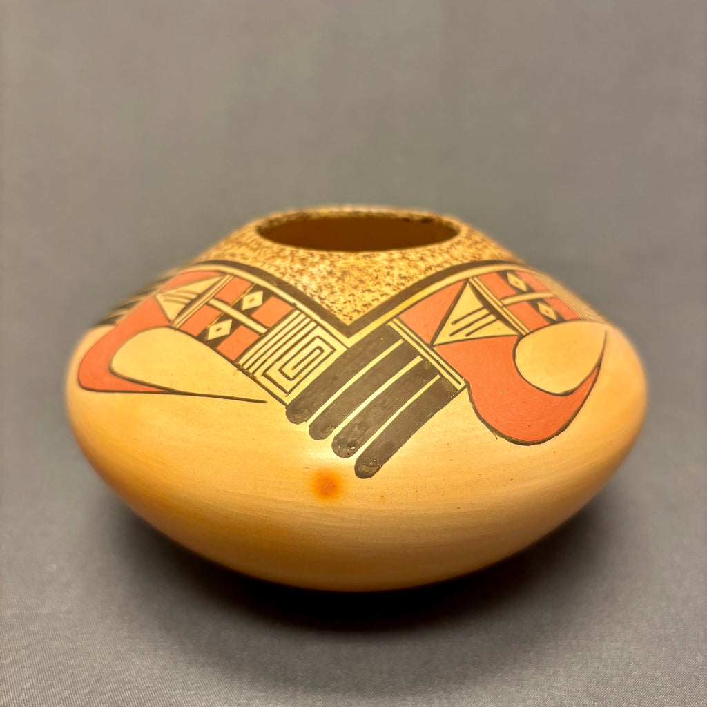 James Nampeyo, Hopi Painted Pot with Parrot Tail Design  (JM127)