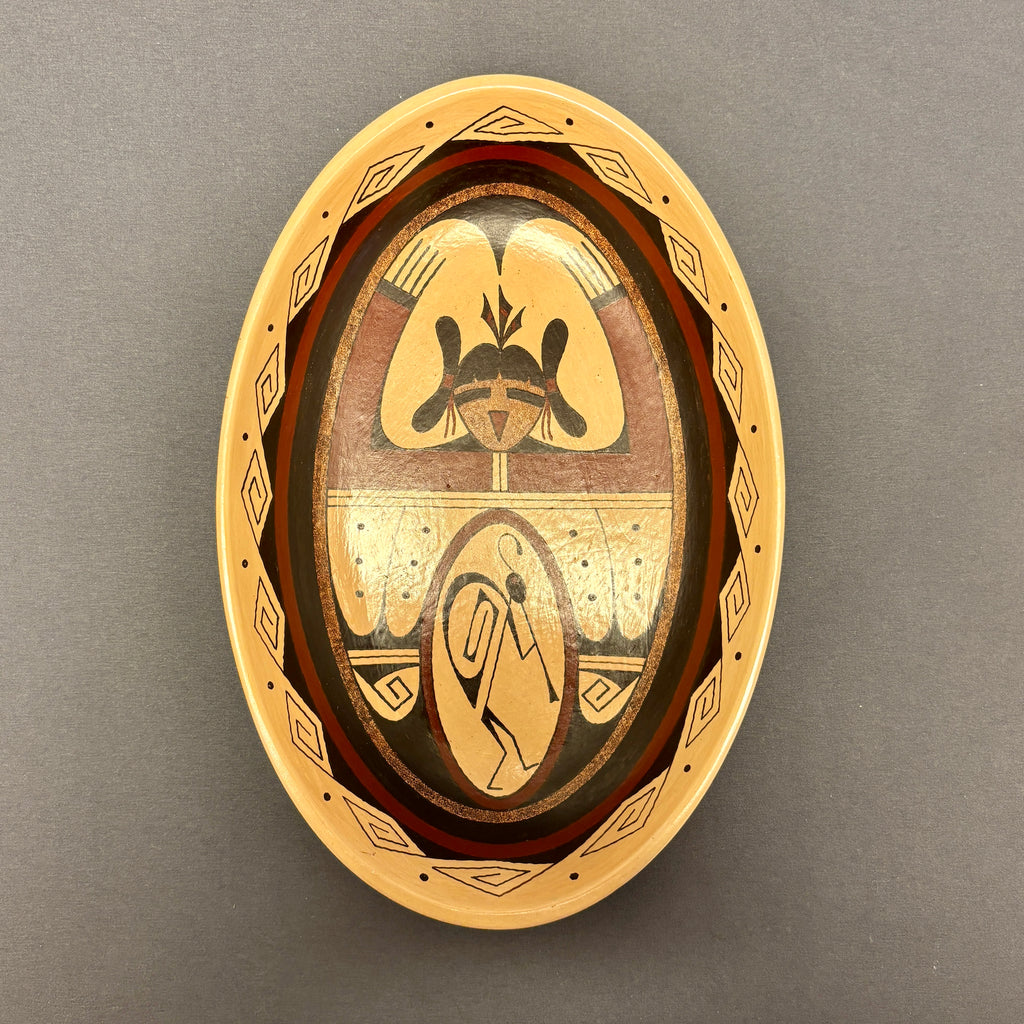 Stetson Setalla, Hopi Painted Oval Pottery Dish  (JM123)
