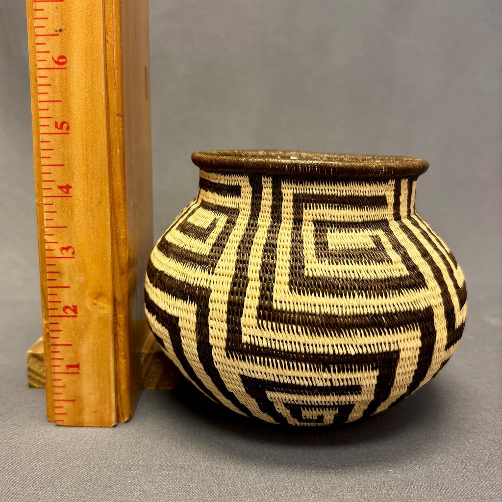 Vintage Wounaan and Embera Basket with Geometric Design, Panama   (JFB6)