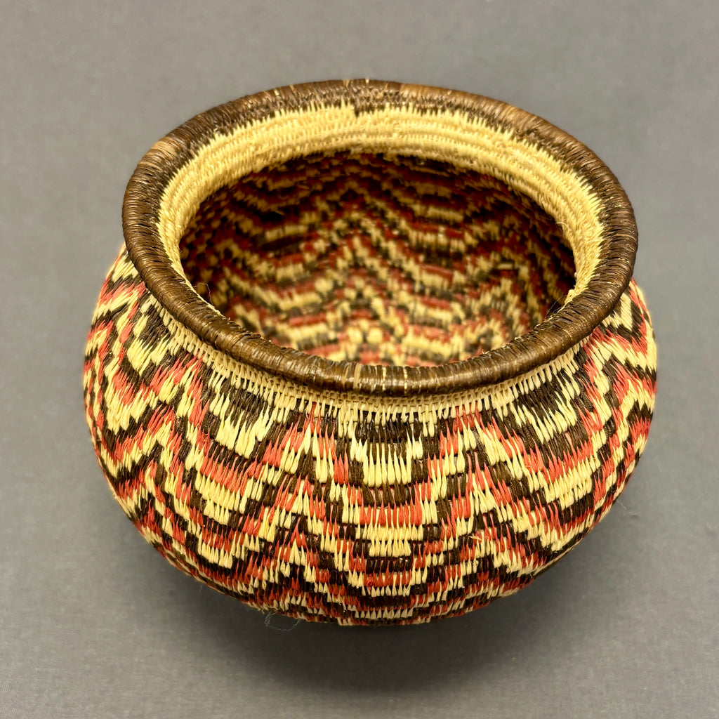 Vintage Wounaan and Embera Basket with Geometric Design, Panama   (JFB7)