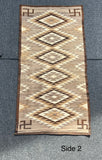 Navajo rug weaving in Eyedazzler style with Whirling Log design - pre 1940s, authentic Native American, handwoven (GM352)