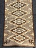 Navajo rug weaving in Eyedazzler style with Whirling Log design - pre 1940s, authentic Native American, handwoven (GM352)