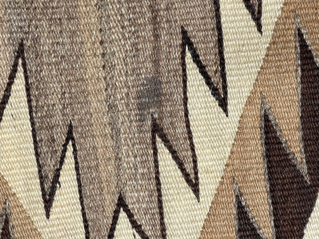 Navajo rug weaving in Eyedazzler style with Whirling Log design - pre 1940s, authentic Native American, handwoven (GM352)