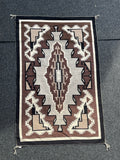 Extra LG Navajo rug Two Grey Hills style, vintage Native American weave (GM353)