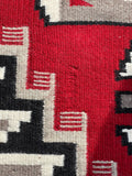 LG Navajo rug weaving in Ganado style, vintage Native American handwoven (GM354)
