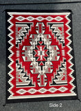 LG Navajo rug weaving in Ganado style, vintage Native American handwoven (GM354)
