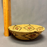 Vintage Tohono O'odham (Papago) Coiled Basket with Diamond Pattern, authentic Native American  (JFB12)