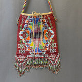 Native American loom beadwork purse with fringe Vintage: ca. mid 20th century (GM253)