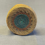 Makah woven basket with whirling log design 3" x 2" ca. 1890s (CW3)