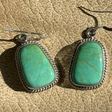 Navajo Sonoran Turquoise Dangle Earrings - Handmade by Burt Francisco (3/87)