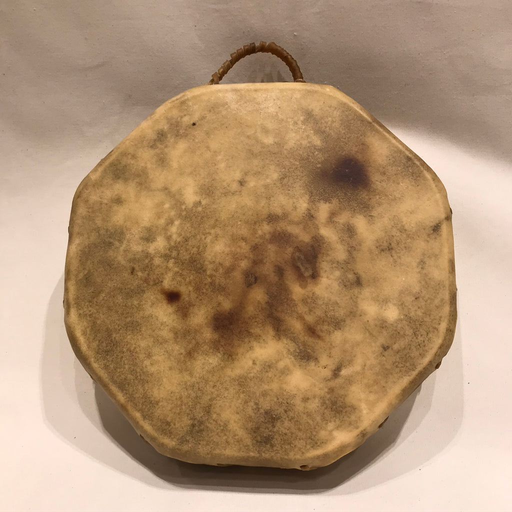 Taos Octagonal, Double Sided Drum With Spirit Bear Design, Handmade Drum RK23