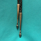 Chalmers Day Sterling Silver Hopi Overlay Bolo Tie with Kachina Design, vintage Native American (JF90)