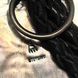 Chalmers Day Sterling Silver Hopi Overlay Bolo Tie with Kachina Design, vintage Native American (JF90)