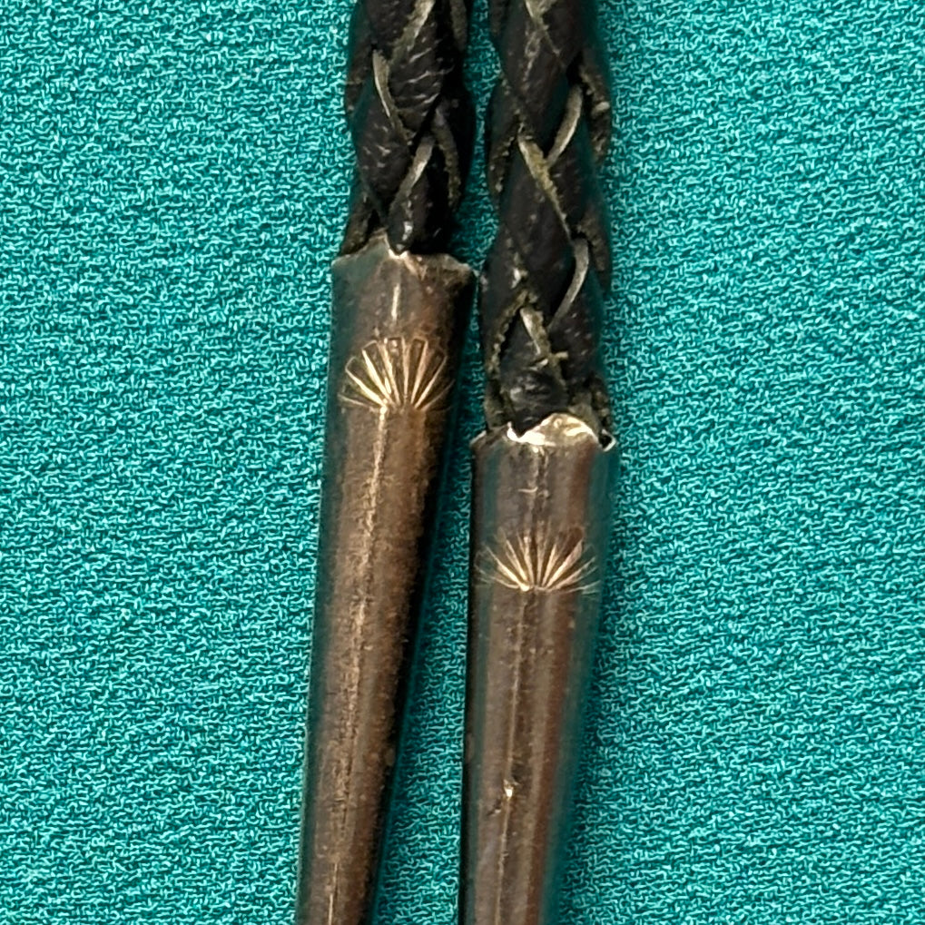 H. Spencer Vintage Navajo Inlay Celebration Man on Round Sterling Silver Bolo Tie, authentic Native American   (JF110)