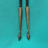 Vintage Navajo Turquoise and Black Jet Inlay Bolo Tie, authentic Native American   (JF112)