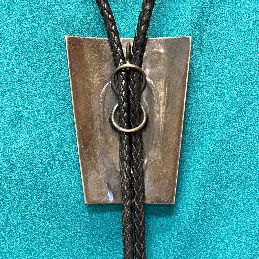 Vintage Navajo Turquoise and Sterling Silver Bolo Tie, authentic Native American   (JF115)