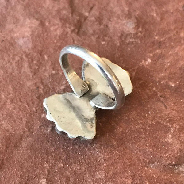 超希少!VINTAGE ANTIQUE 1900's AGATE SILVER RING MADE IN USA