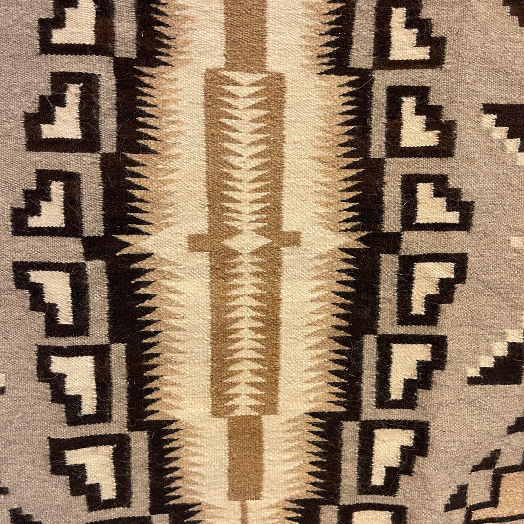 Navajo Wool Rug Weaving in Two Grey Hills Style, vintage  (VW111)