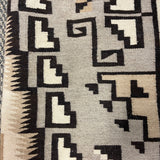 Navajo Wool Rug Weaving in Two Grey Hills Style, vintage  (VW111)