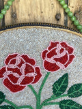 Plateau 2-sided Beaded Native American bag with floral & horse design ca. 1900 (GM246)