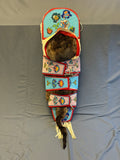 Magdeline Stewart Crow full size Traditionally Beaded Replica Cradleboard with Otter Pelt (GM682)