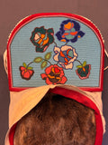 Magdeline Stewart Crow full size Traditionally Beaded Replica Cradleboard with Otter Pelt (GM682)