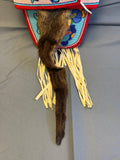 Magdeline Stewart Crow full size Traditionally Beaded Replica Cradleboard with Otter Pelt (GM682)