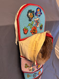 Magdeline Stewart Crow full size Traditionally Beaded Replica Cradleboard with Otter Pelt (GM682)