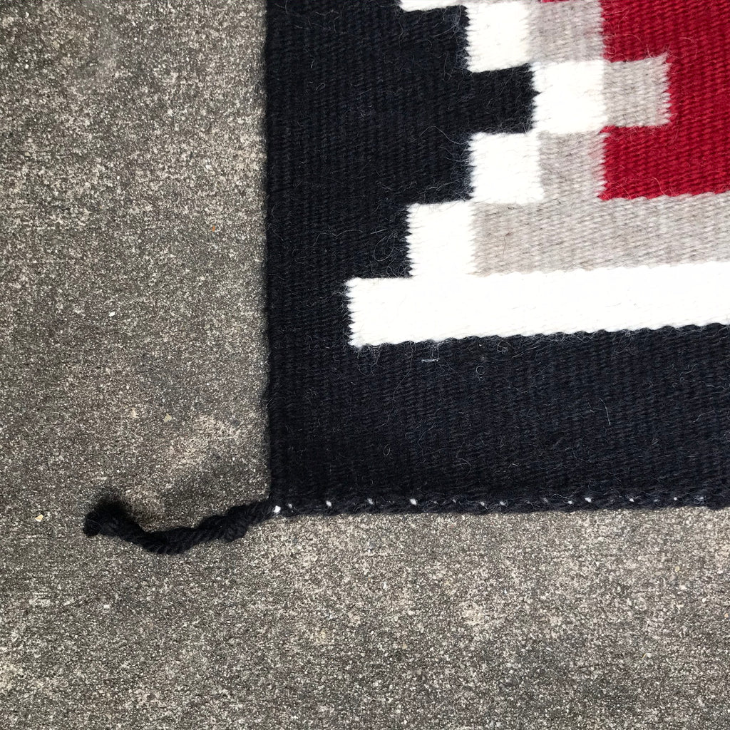 LG Navajo rug weaving in Ganado style, vintage Native American handwoven (GM354)