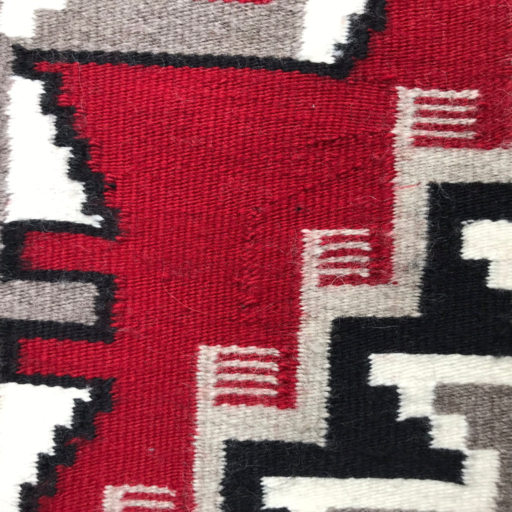 LG Navajo rug weaving in Ganado style, vintage Native American handwoven (GM354)