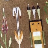 Extra LG Navajo Yei rug weaving, authentic handwoven Native American (GM355)