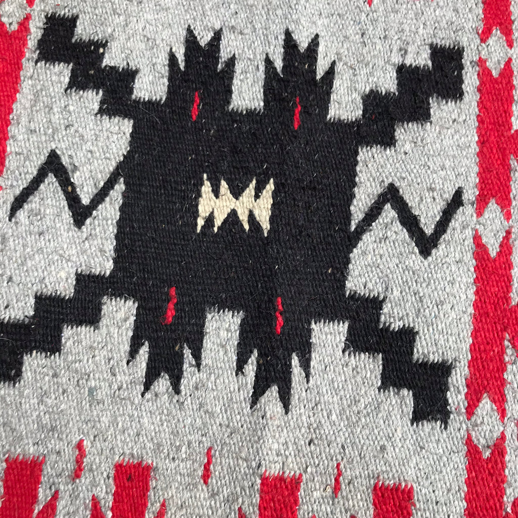 Navajo Rug Weaving with Storm Pattern, authentic Native American, handwoven  (RS64)