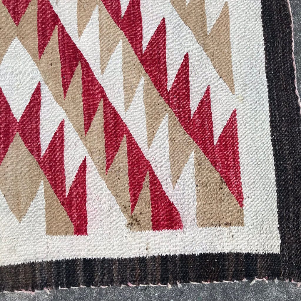 Antique Navajo Rug Weaving in Eyedazzler Style, authentic Native American, handwoven (GM372)