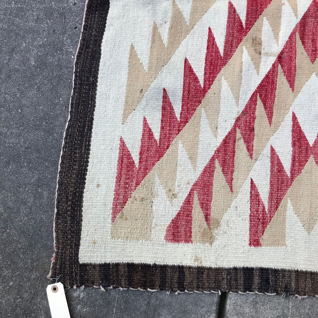 Antique Navajo Rug Weaving in Eyedazzler Style, authentic Native American, handwoven (GM372)