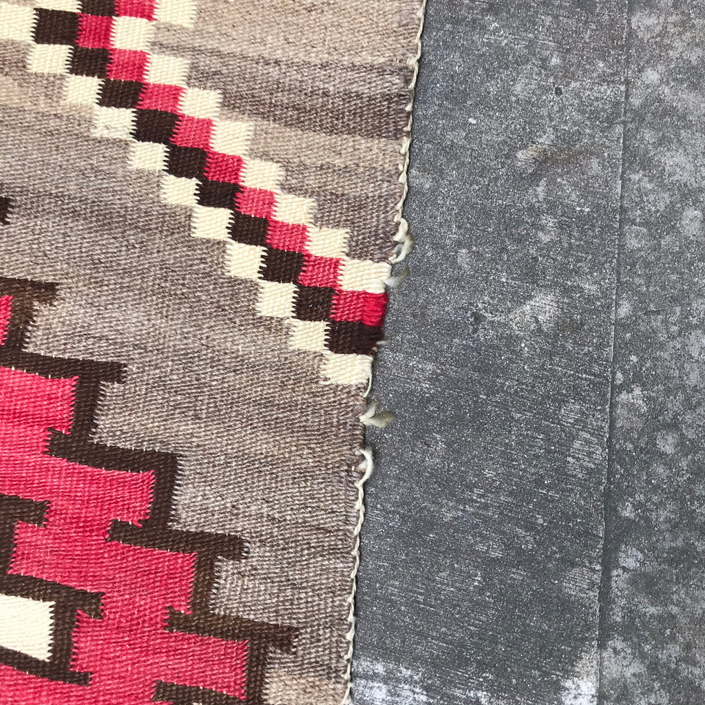 Antique Ganado Old Style Navajo Rug Weaving with Whirling Logs Pattern, pre-1940s (GM382)