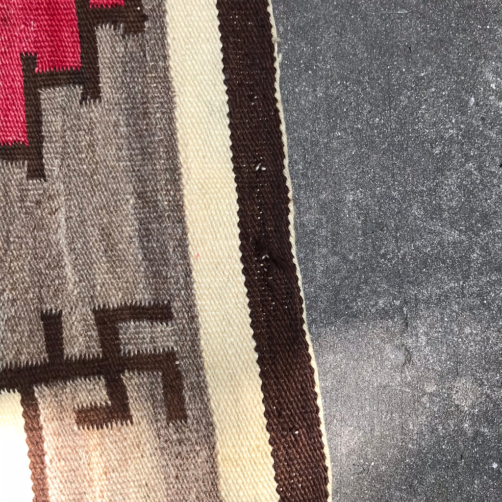 Antique Ganado Old Style Navajo Rug Weaving with Whirling Logs Pattern, pre-1940s (GM382)