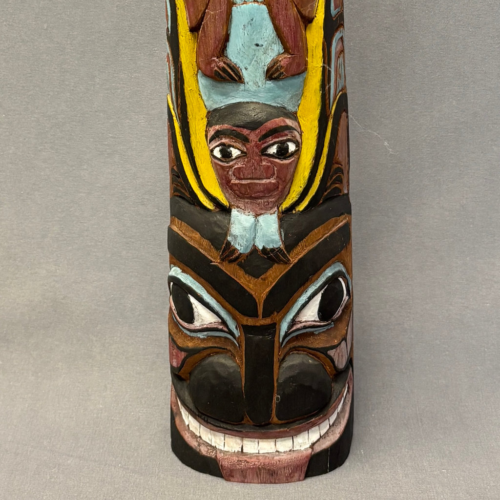 Antique Northwest Coast Carved and Painted Wooden Totem   (NLC9)