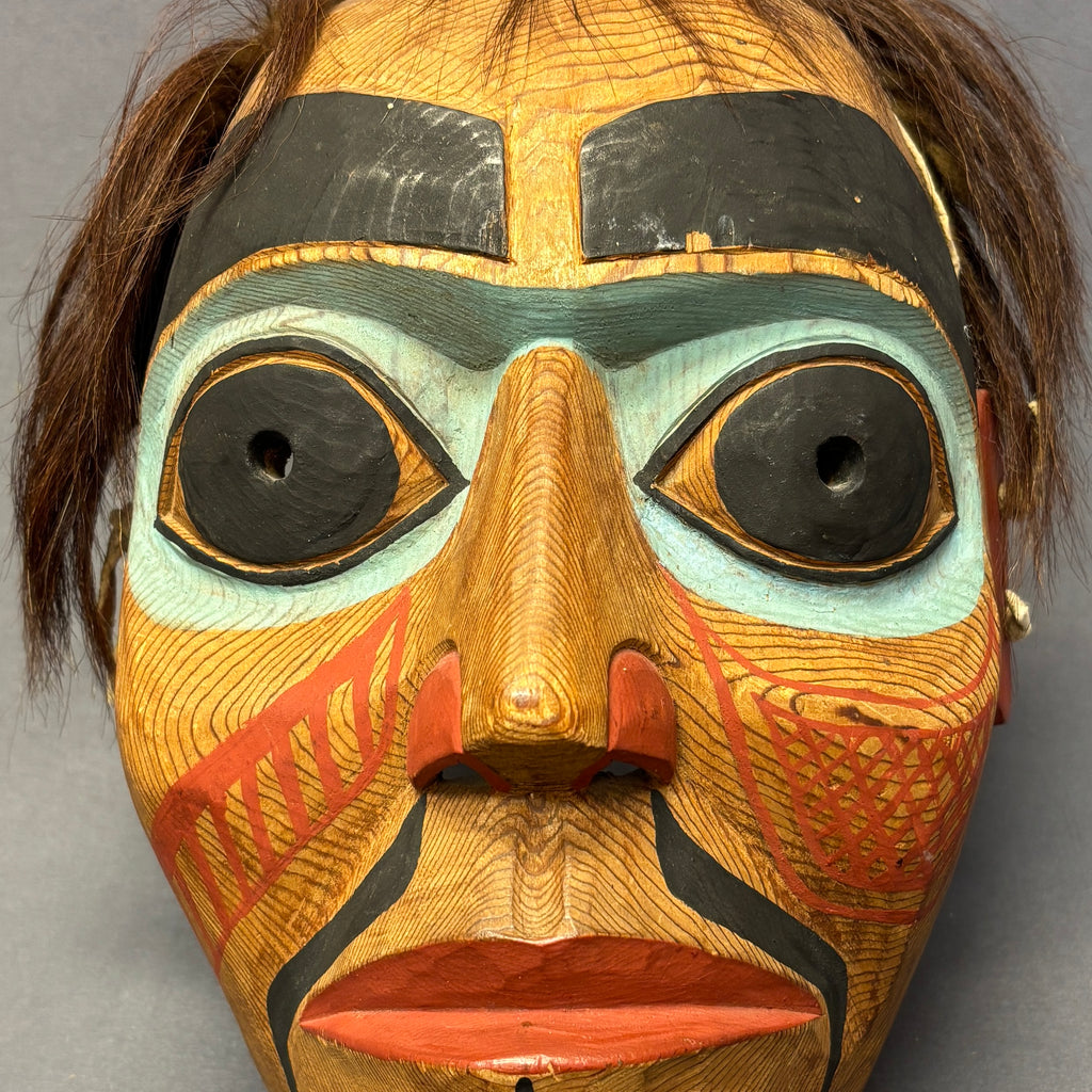 Antique Northwest Coast Haida Gwaii Carved and Painted Wooden Mask ca. 1930s (NLC10)