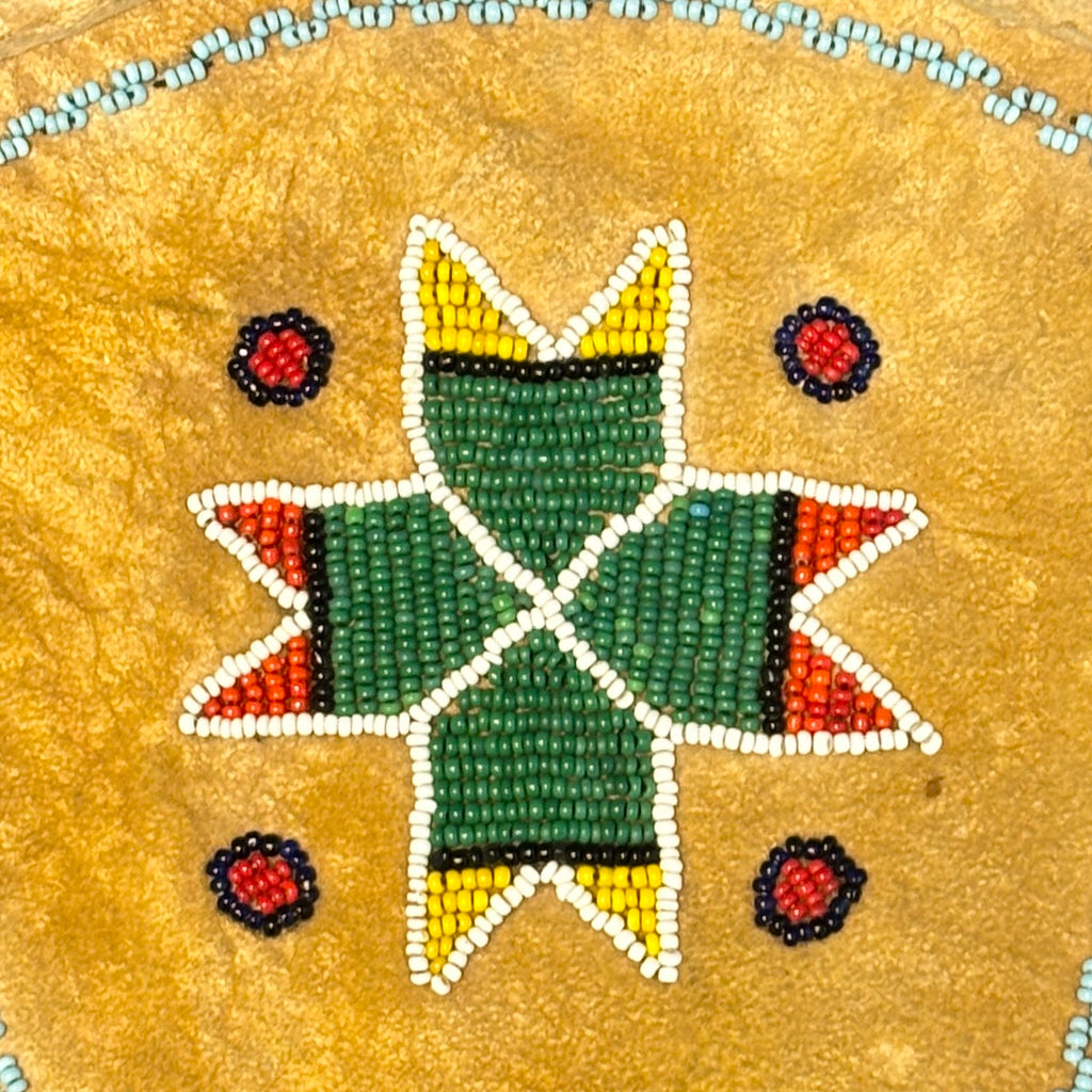 Vintage Plateau Beaded Leather Gauntlets, Authentic Native American - mid 1900s (GM637)