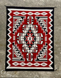 LG Navajo rug weaving in Ganado style, vintage Native American handwoven (GM354)