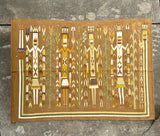Extra LG Navajo Yei rug weaving, authentic handwoven Native American (GM355)