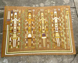 Extra LG Navajo Yei rug weaving, authentic handwoven Native American (GM355)