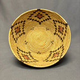 Vintage Tohono O'odham (Papago) Coiled Basket with Diamond Pattern, authentic Native American  (JFB12)