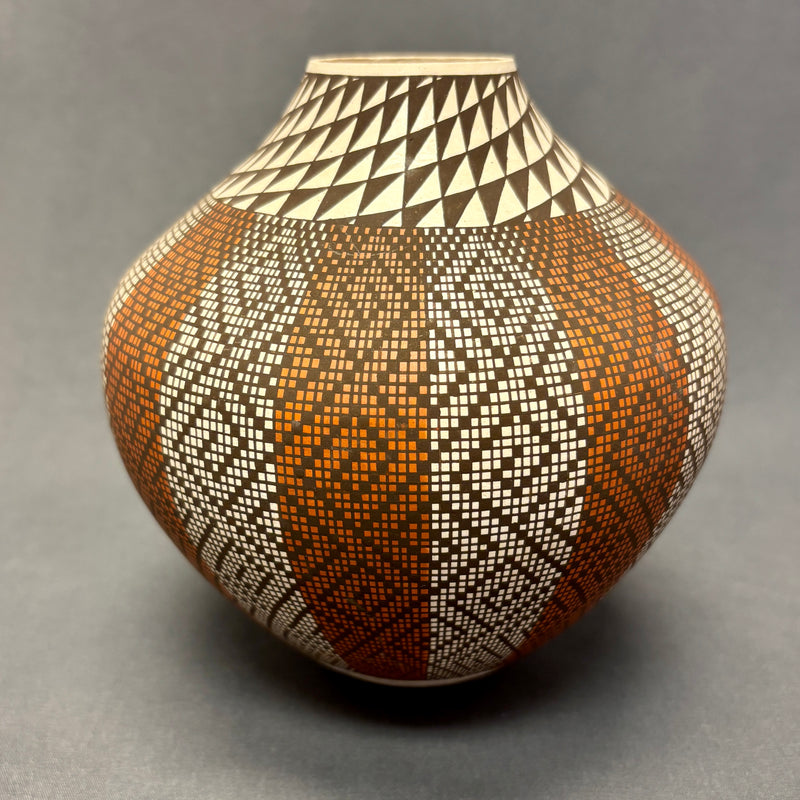 Frederica Antonio Vintage Acoma Pueblo Pot with Painted Eyedazzler Design (JM67)