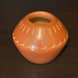 Native American Feather Red Handmade Pueblo Pot by Juan Tafoya, San Ildefonso Pueblo (MW74)