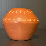 Native American Feather Red Handmade Pueblo Pot by Juan Tafoya, San Ildefonso Pueblo (MW74)