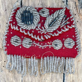 Authentic Iroquois Beaded Purse/Bag - late 1800s Niagara-style beadwork.  Thread sewn with glass beads on cotton (GM42)