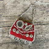 Authentic Iroquois Beaded Purse/Bag - late 1800s Niagara-style beadwork.  Thread sewn with glass beads on cotton (GM42)