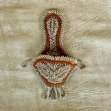 Iroquois Antique Beaded Wall Pocket - late 1800s Niagara-style beadwork.  Thread sewn with glass beads on velvet (GM49)