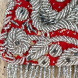 Authentic Iroquois Beaded Purse/Bag - late 1800s Niagara-style beadwork.  Thread sewn with glass beads on cotton (GM42)